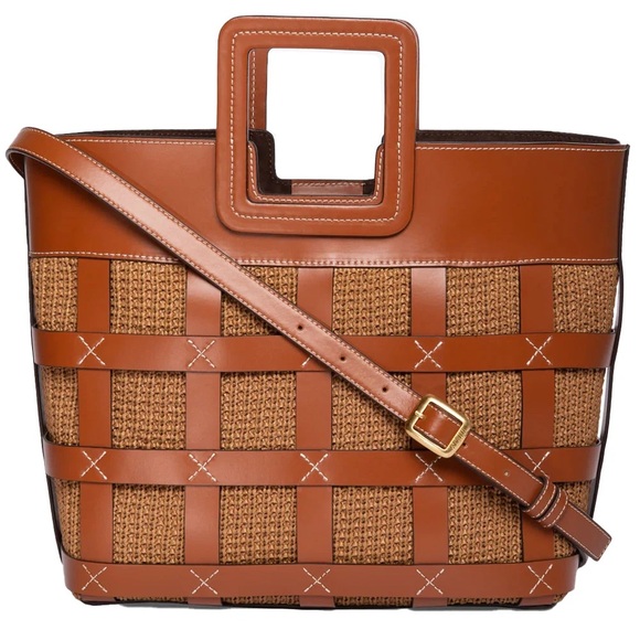 NWT STAUD Raffia Shirley Tote Bag - Picture 2 of 12